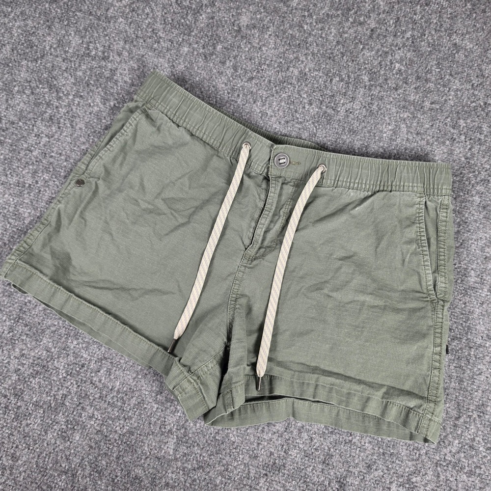 Vuori Ripstop Shorts Women Large Green Drawstring Organic Cotton VW364